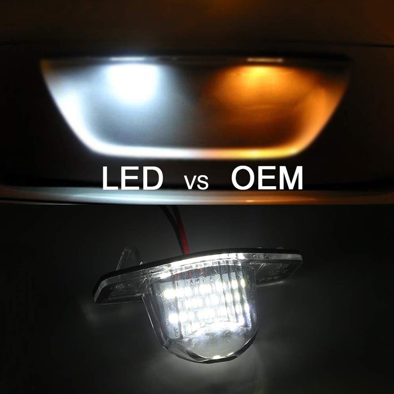 Gempro 2Pcs LED License Plate Light Lamp Assembly For Honda Jazz Crosstour Odyssey Stream Insight HR-V FR-V CR-V Edix, Powered by 18SMD Xenon White LED Lights - Image 3